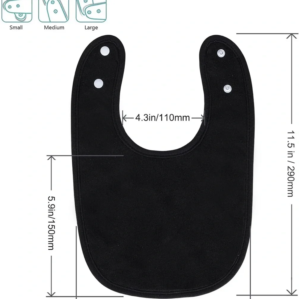 10 Pack Of Waterproof Baby Bibs Organic Cotton Soft Cloth Adjustable Snap